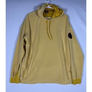 Nike Micro Waffle Pullover Hoodie Embroidered Patch Men's Large CU4997 Yellow